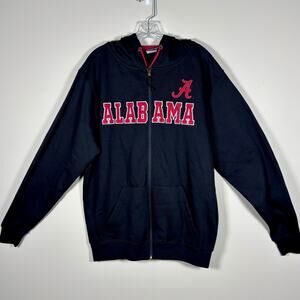 New Alabama Hoodie Adult Size Large Black Crimson Tide Sweatshirt Full Zip